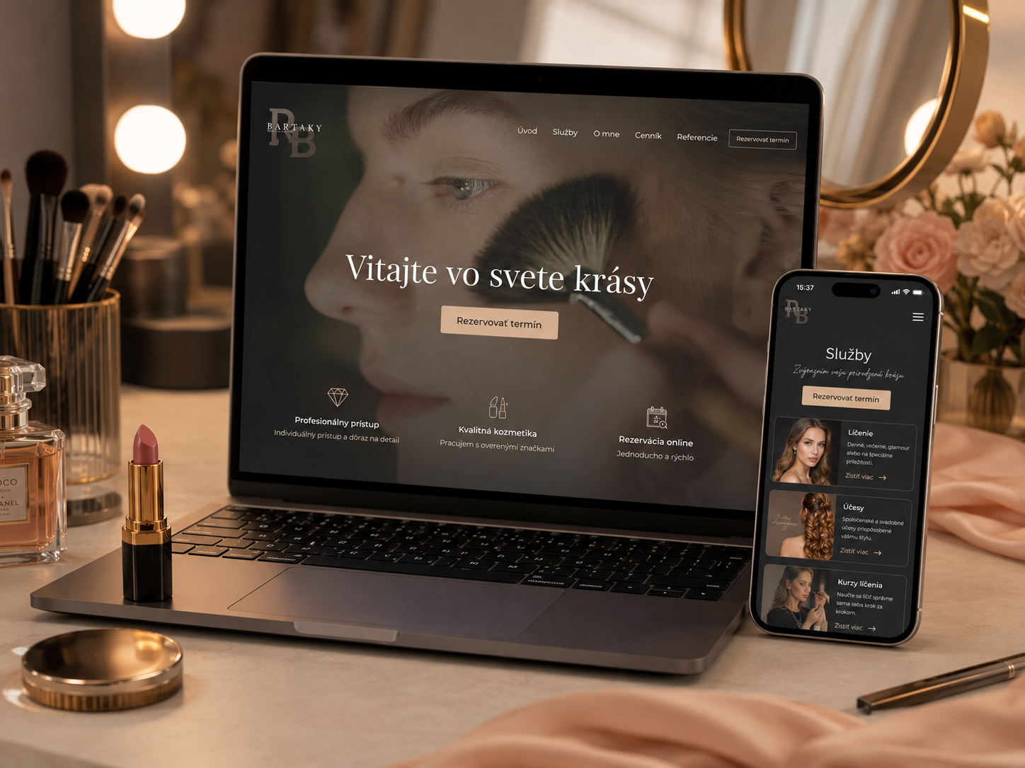 BartakyMUA.sk — web pre make-up artistku s booking systémom