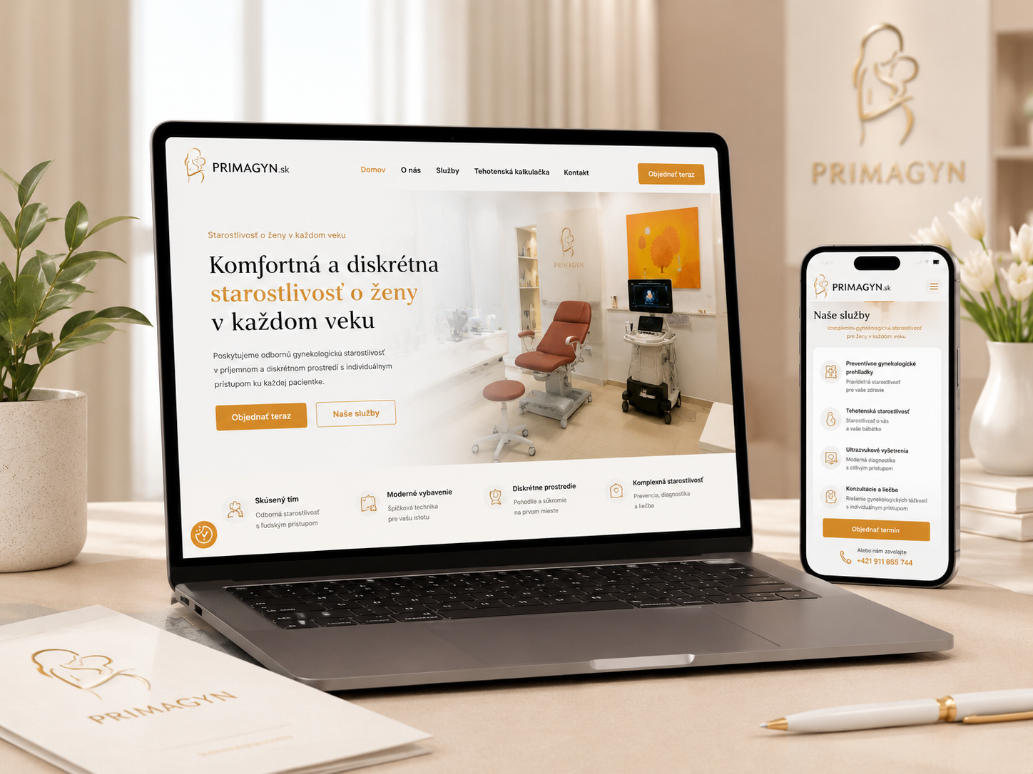 Primagyn.sk — prezentačný web gynekologickej ambulancie